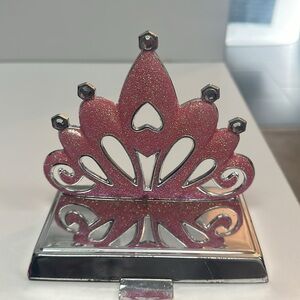 Pink tiara princess stocking holder.